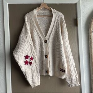 Taylor Swift RED Cardigan Taylor's Version M/L oversized Stars Embroidery